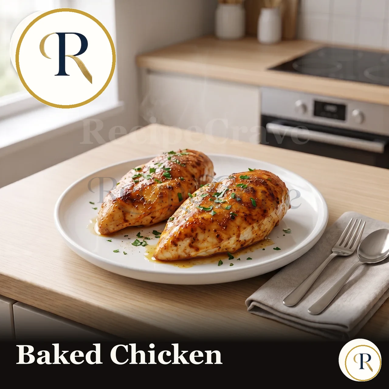 Golden baked chicken, a simple high-protein dinner idea