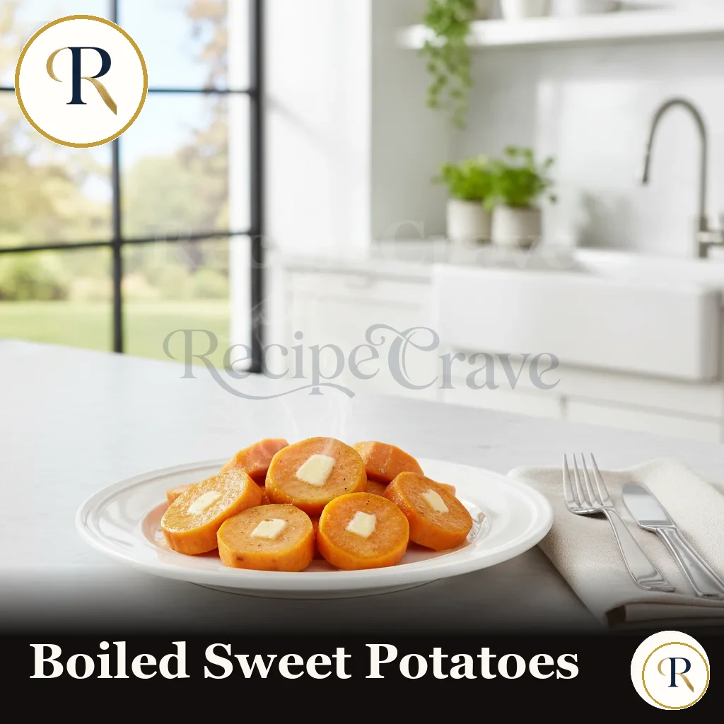 Boiled sweet potatoes served in a bowl