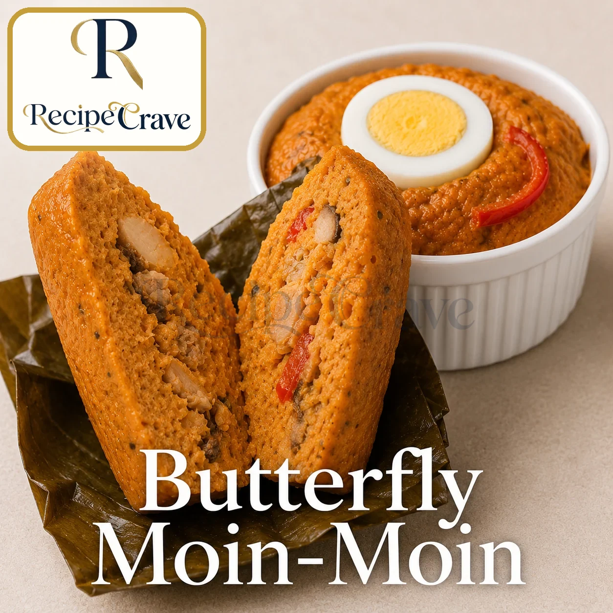 Butterfly moin moin, a steamed bean pudding made from West African pantry staples