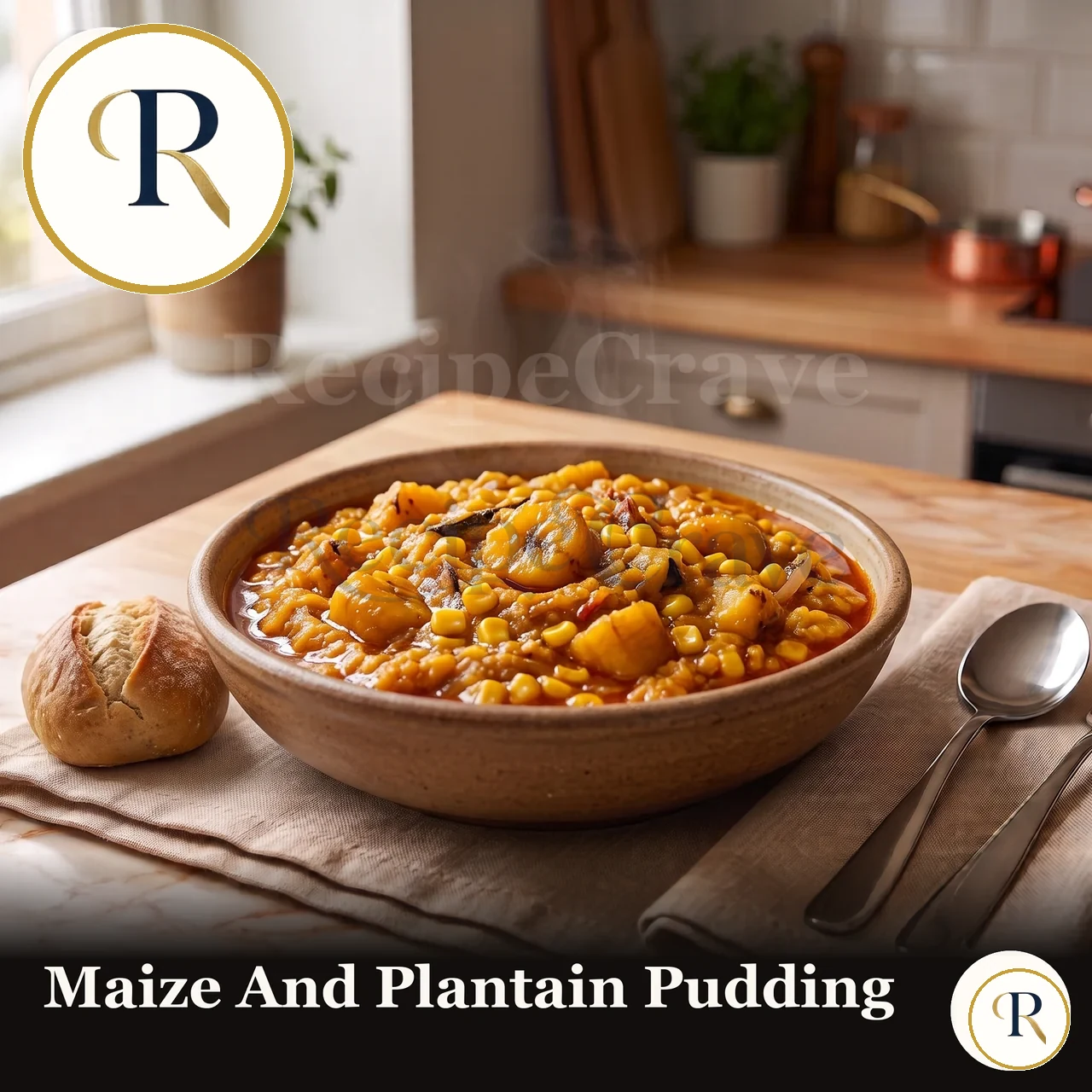 Maize and Plantain Pudding