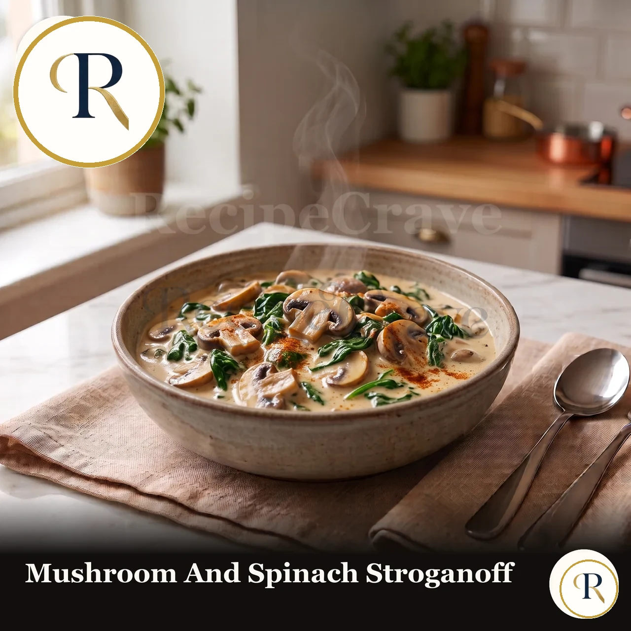 Mushroom and Spinach Stroganoff