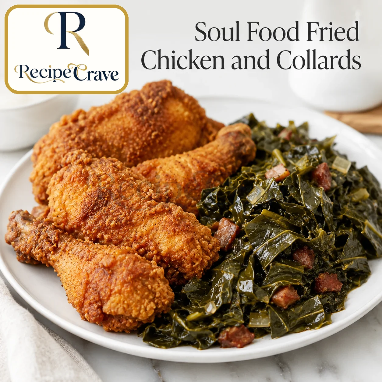 Soul Food Fried Chicken with Collard Greens
